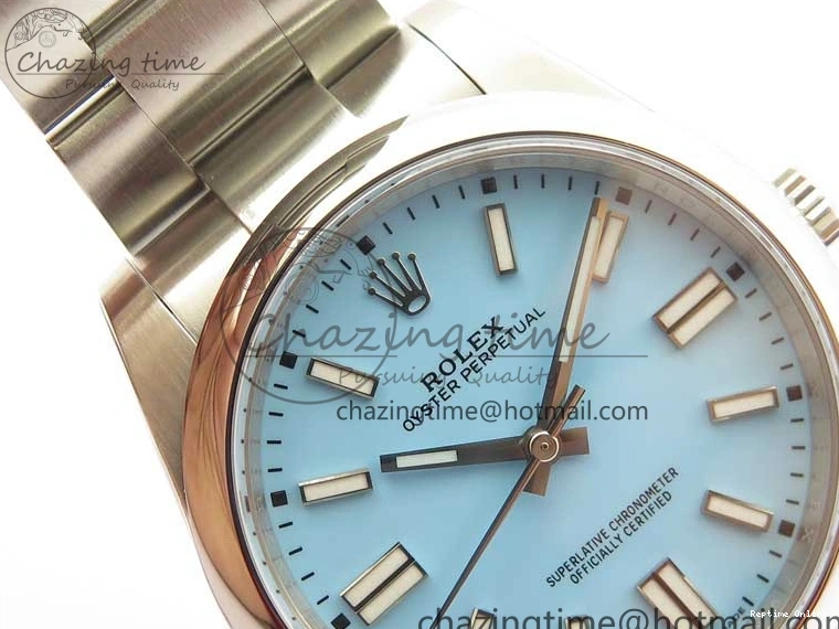 0504 Classic Oyster Perpetual 41mm 124300 ROF 1:1 Best Edition 904L Steel Tiffany Blue Dial on SS Bracelet A 2670